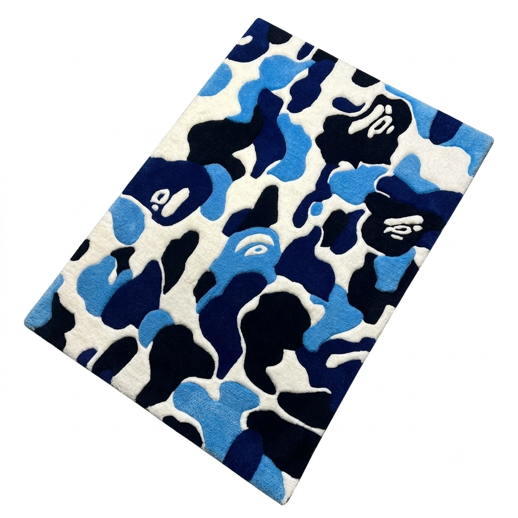 Blue Camo Bape Rug